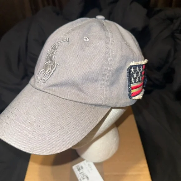 Polo Cap Grey big logo #3 🇺🇸 leather strap OS sendoffers followcloset RARE - Picture 5 of 8